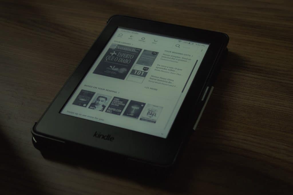 A Kindle device kept on the table