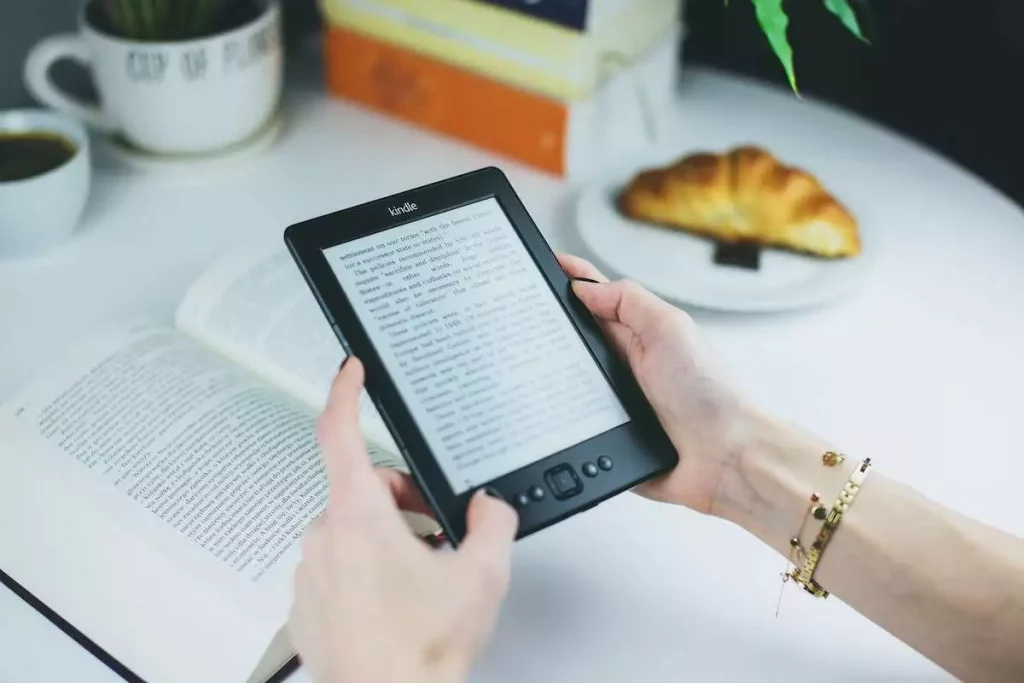 Kindle and a book